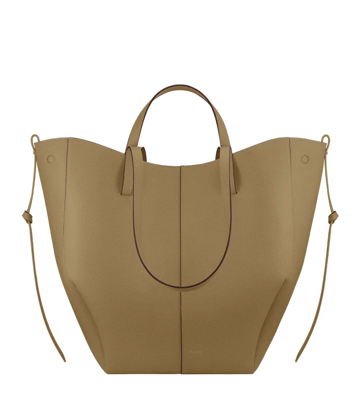 Cyme Tote Edition met textuur in rokerig olijfgroen