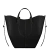 Cyme Tote Edition zwart met structuur en ecru stiksels