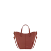 Cyme Tote Nano-editie met textuur in terracotta