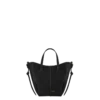 Cyme Tote Nano Edition zwart met textuur en ecru stiksels