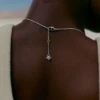 Eroz dubbele ketting, zilverkleurig, van met rhodium verguld messing