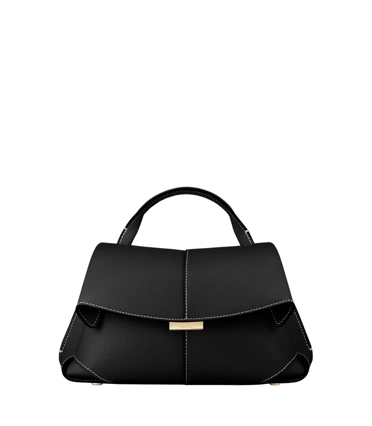 Mokki Mini Edition Textured Black met ecru stiksels
