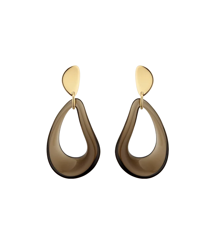 Naé druppeloorbellen, uitvoering in gerookt glas