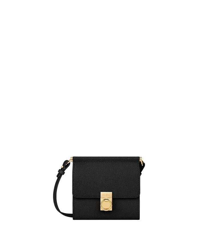Numéro Sept Crossbody-portemonnee-editie, zwart met textuur