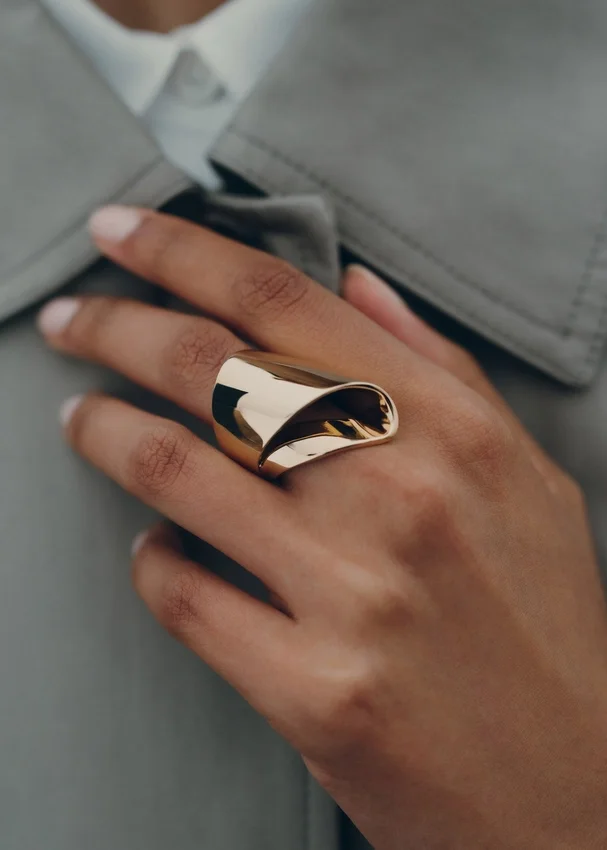 Éole Draped Ring Edition 24-karaats verguld