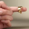 Éole gekrulde ring, verguld met karaatgoud