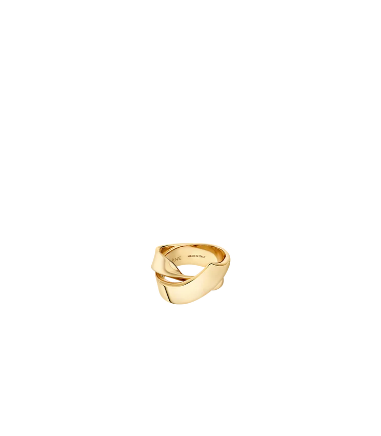 Éole gekrulde ring, verguld met karaatgoud