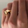 Éole gekrulde ring, verguld met karaatgoud