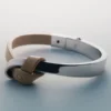Ormé-armband Edition Zilver in rhodium met taupe leer