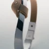 Ormé-armband Edition Zilver in rhodium met taupe leer
