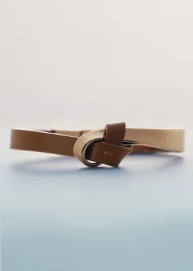 Ormé-armband, verguld met kamelenleer