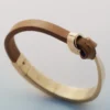 Ormé-armband, verguld met kamelenleer