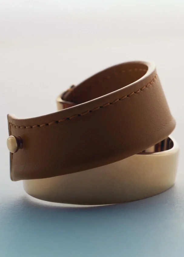 Ormé-armband, vergulde editie met kamelenleer