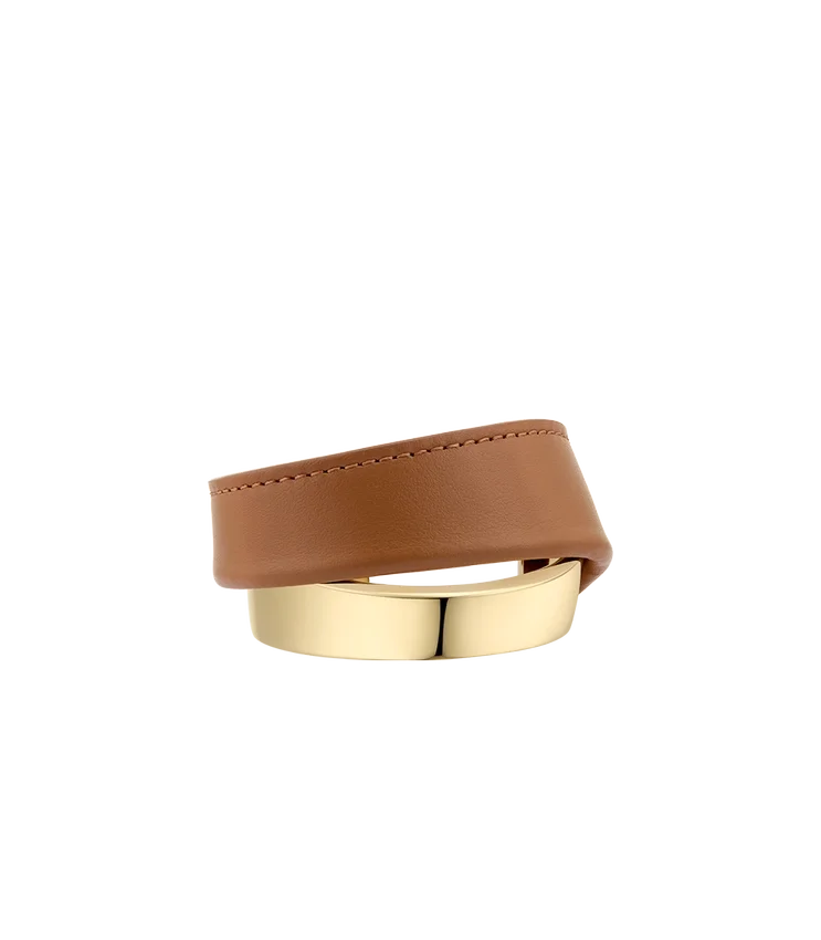 Ormé-armband, vergulde editie met kamelenleer