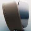 Ormé Cuff Edition Zilver in rhodium met taupekleurig leer