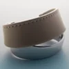 Ormé Cuff Edition Zilver in rhodium met taupekleurig leer