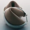 Ormé Hoepeloorbellen Edition Zilver gerhodineerd met taupe leer