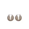Ormé Hoepeloorbellen Edition Zilver gerhodineerd met taupe leer