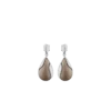 Ormé Oorbellen Edition Zilver gerhodineerd met taupe leer