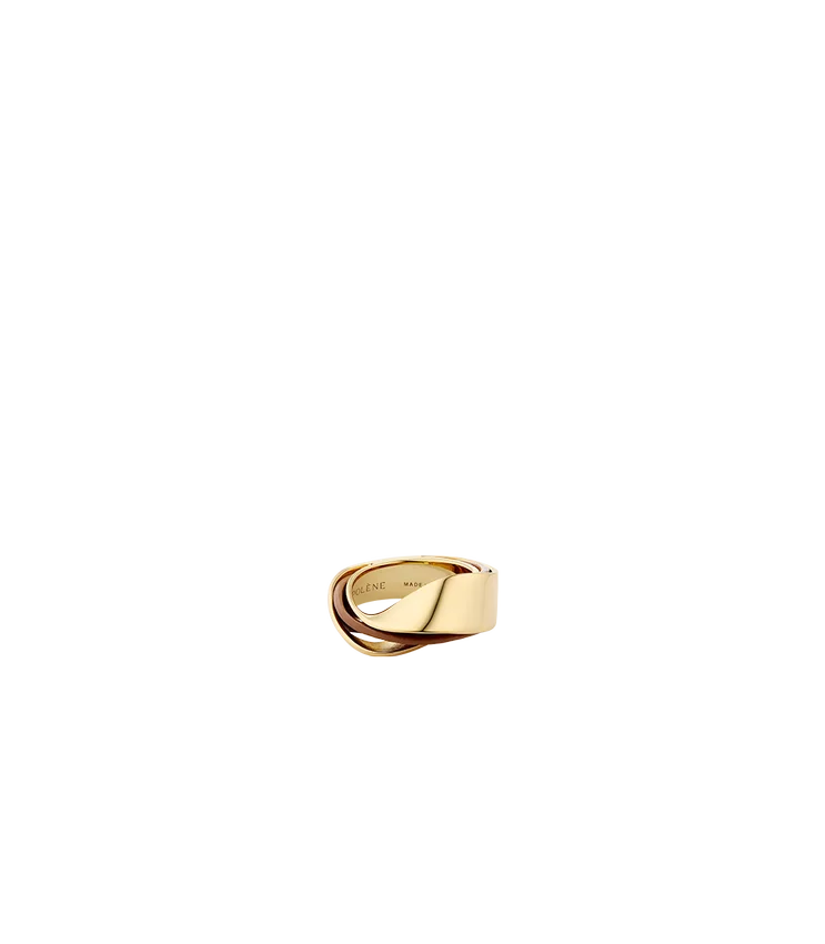 Ormé-ring, verguld met kamelenleer