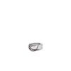 Ormé-ring, zilver met rhodiumlaag en taupekleurig leer